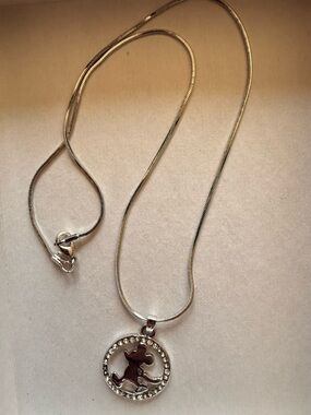Silver-tone Pendant Necklace with Silhouette Charm